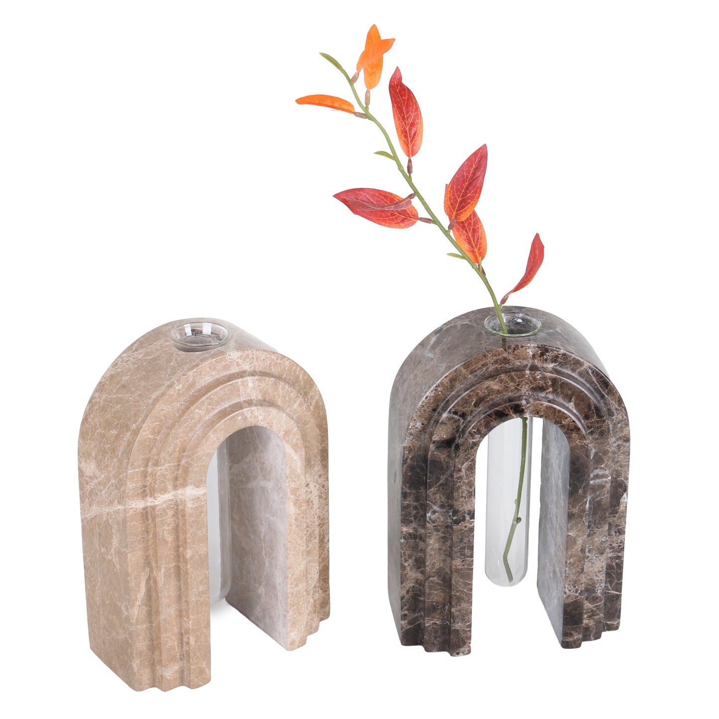 CAC10698-KM Marble Arch Vase - Light Coffee