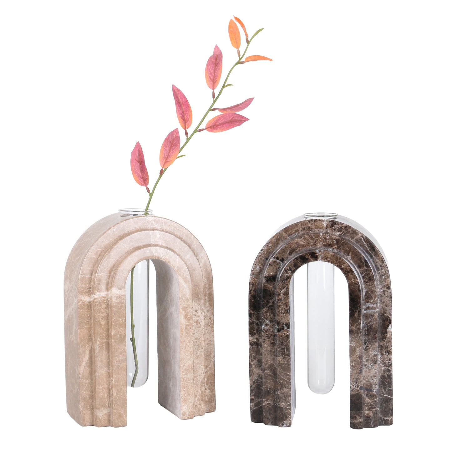 CAC10698-KM Marble Arch Vase - Light Coffee