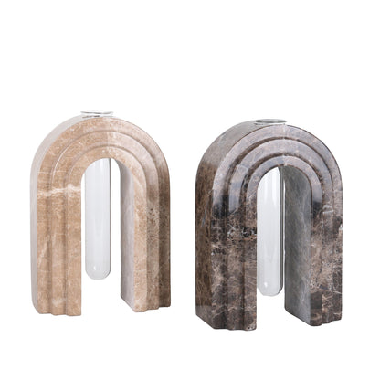 CAC10698-KM Marble Arch Vase - Light Coffee