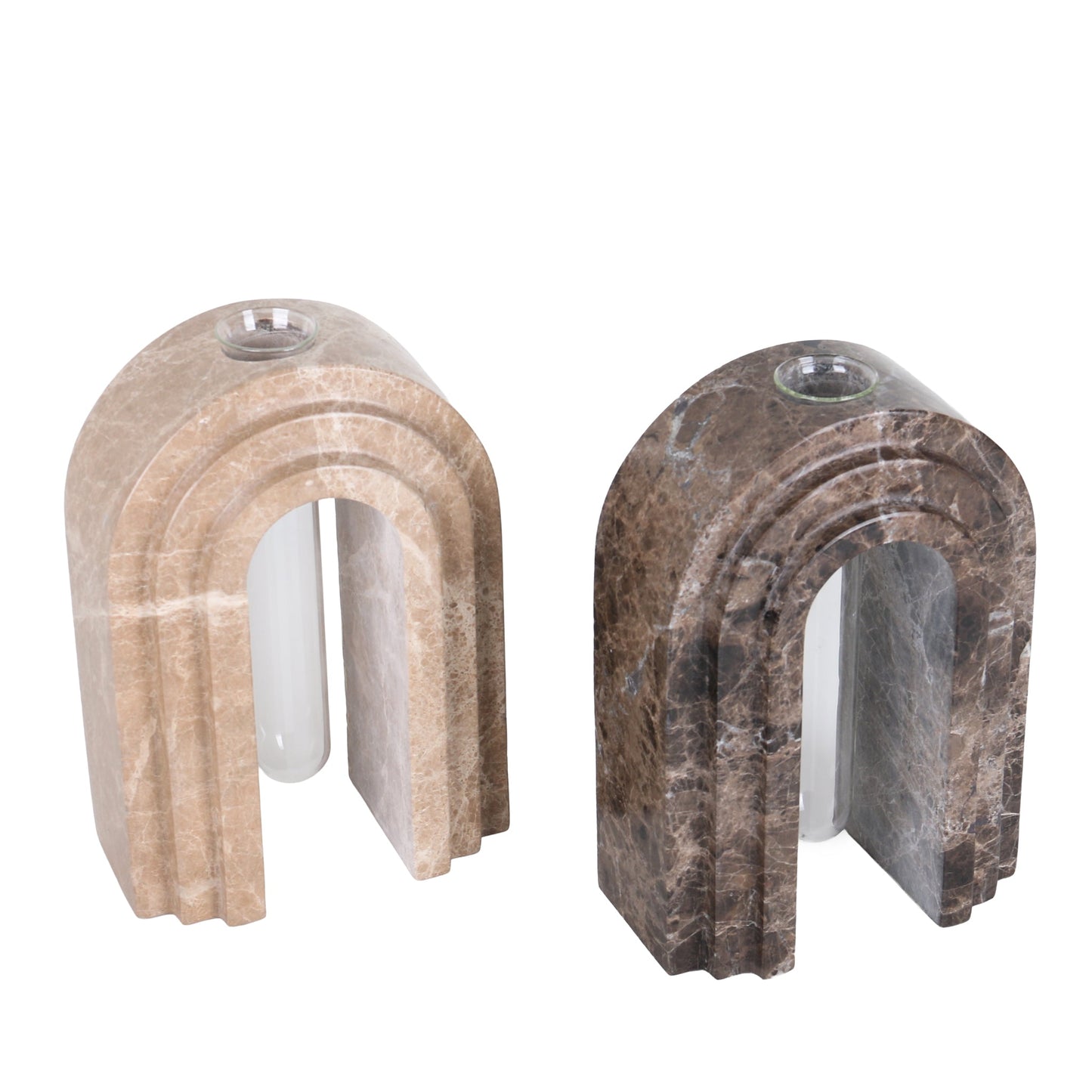 CAC10698-KM Marble Arch Vase - Light Coffee