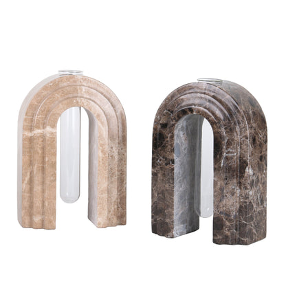CAC10698-KM Marble Arch Vase - Light Coffee