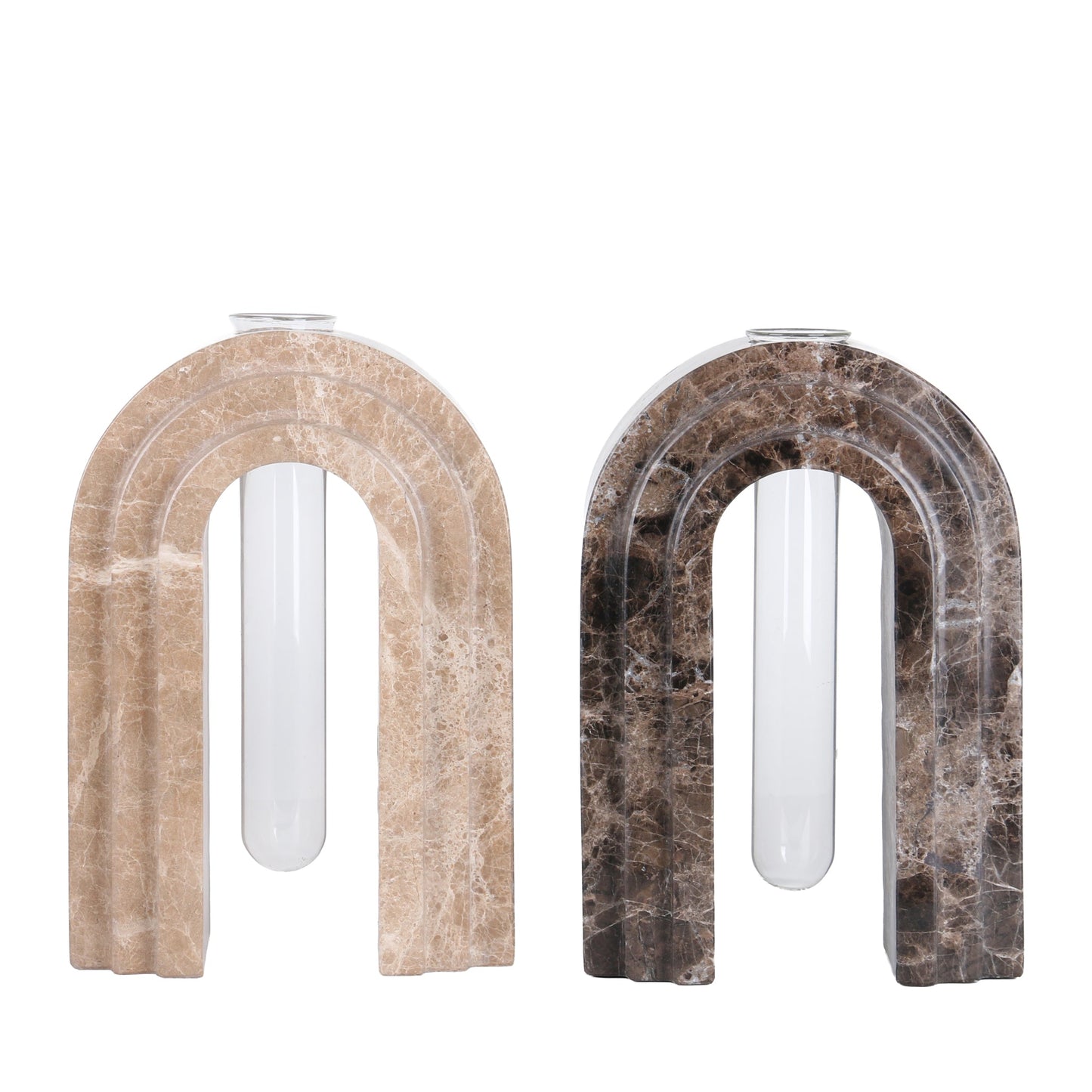 CAC10698-KM Marble Arch Vase - Light Coffee