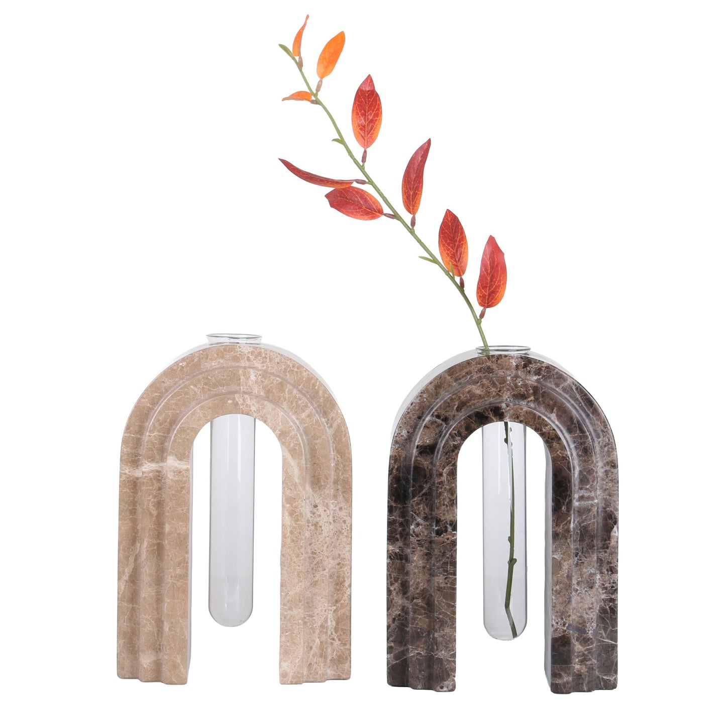 CAC10698-KM Marble Arch Vase - Light Coffee