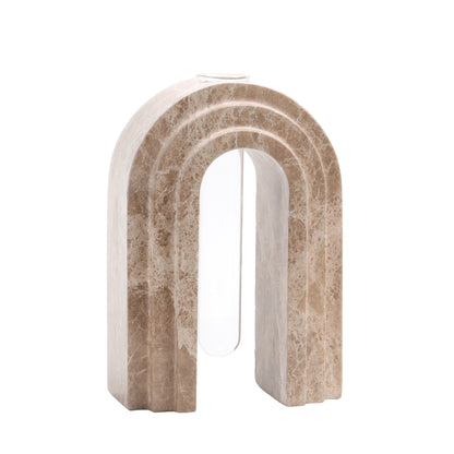 CAC10698-KM Marble Arch Vase - Light Coffee