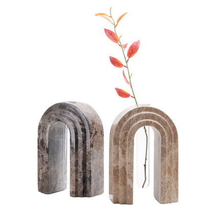 CAC10698-KM Marble Arch Vase - Light Coffee