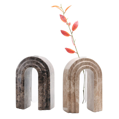 CAC10698-KM Marble Arch Vase - Light Coffee