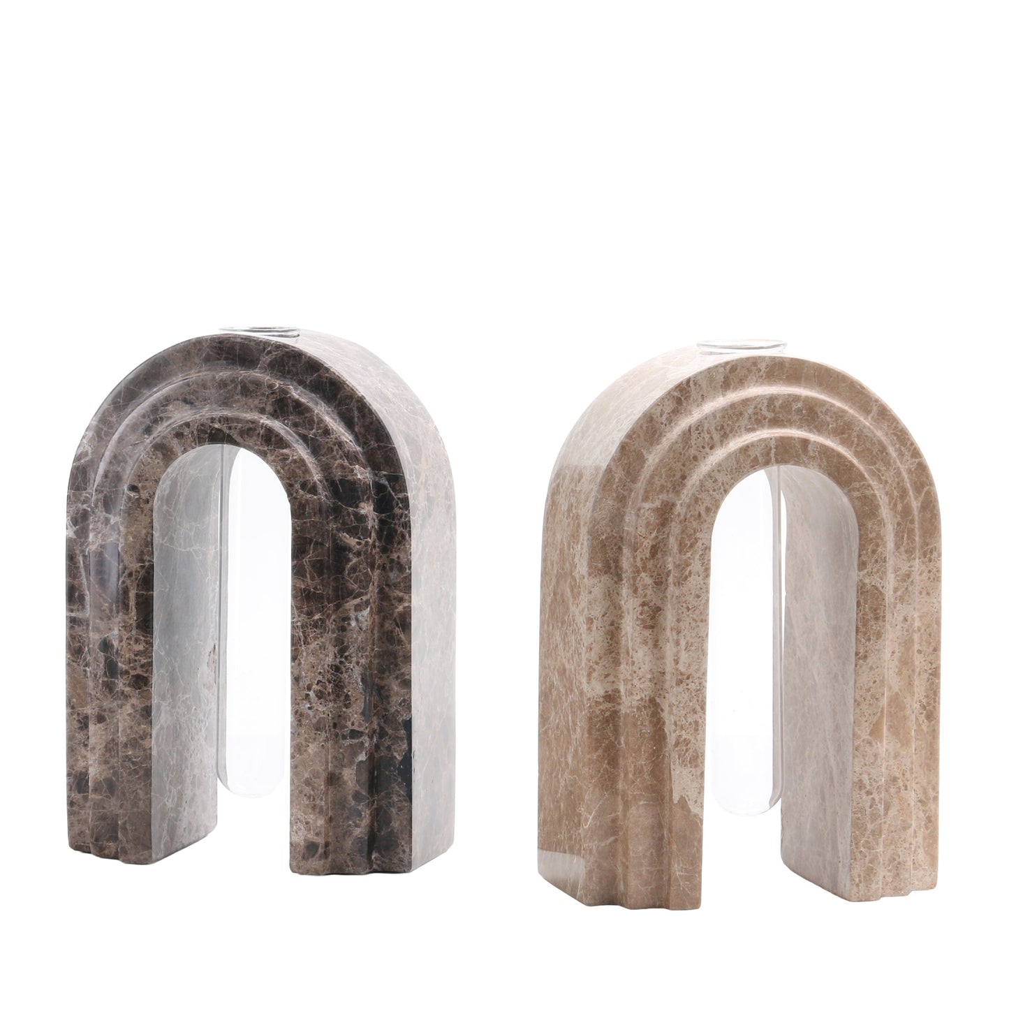 CAC10698-KM Marble Arch Vase - Light Coffee