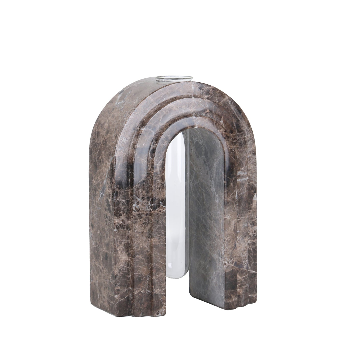 CAC10697-KM Marble  Arch Vase - Dark Coffee