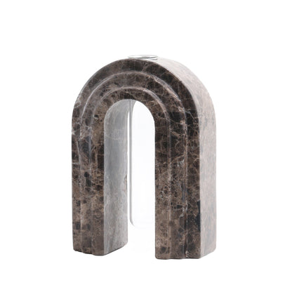CAC10697-KM Marble  Arch Vase - Dark Coffee