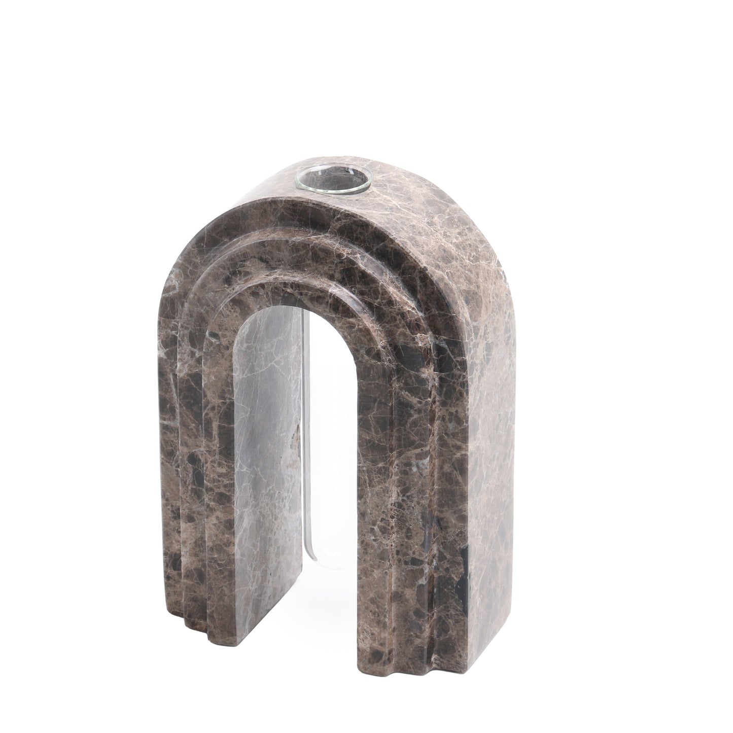 CAC10697-KM Marble  Arch Vase - Dark Coffee