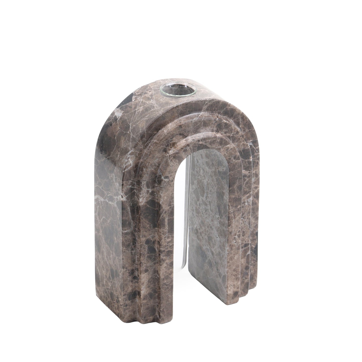 CAC10697-KM Marble  Arch Vase - Dark Coffee