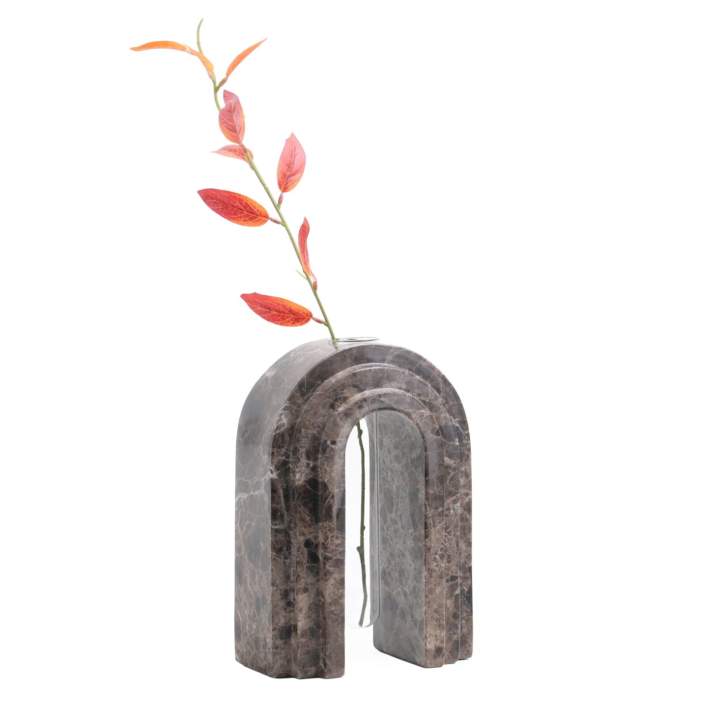 CAC10697-KM Marble  Arch Vase - Dark Coffee