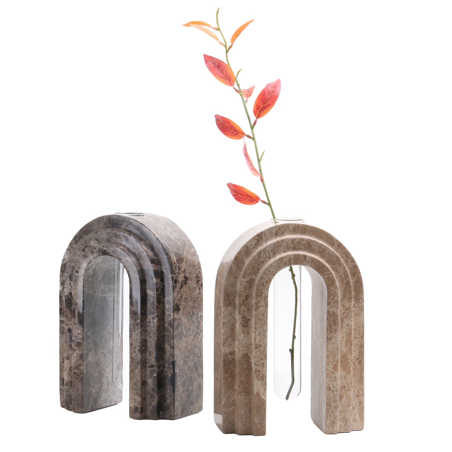 CAC10697-KM Marble  Arch Vase - Dark Coffee