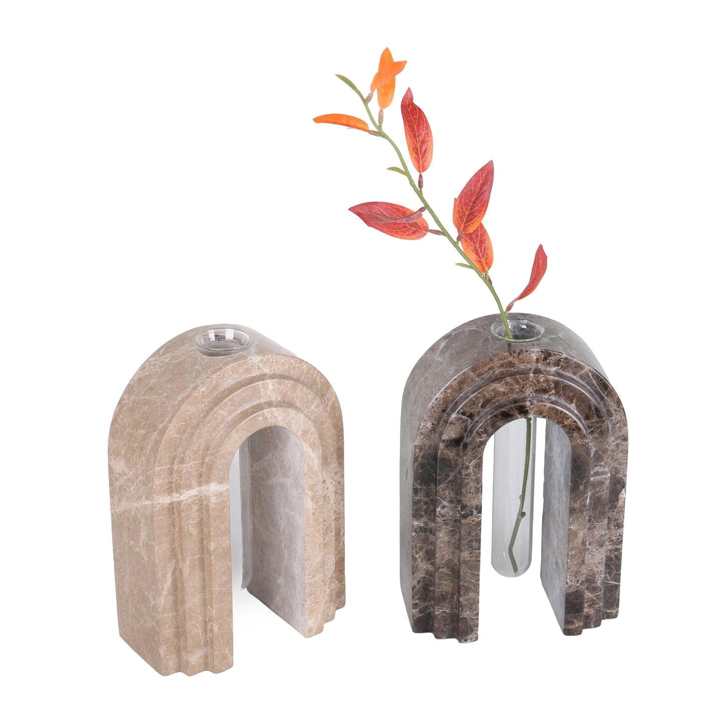 CAC10697-KM Marble  Arch Vase - Dark Coffee