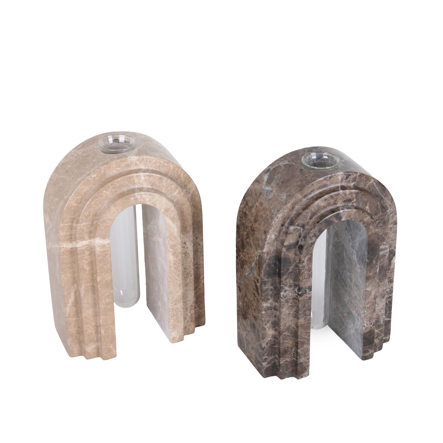 CAC10697-KM Marble  Arch Vase - Dark Coffee