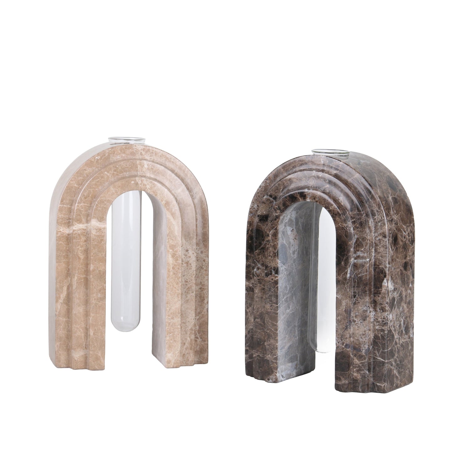 CAC10697-KM Marble  Arch Vase - Dark Coffee