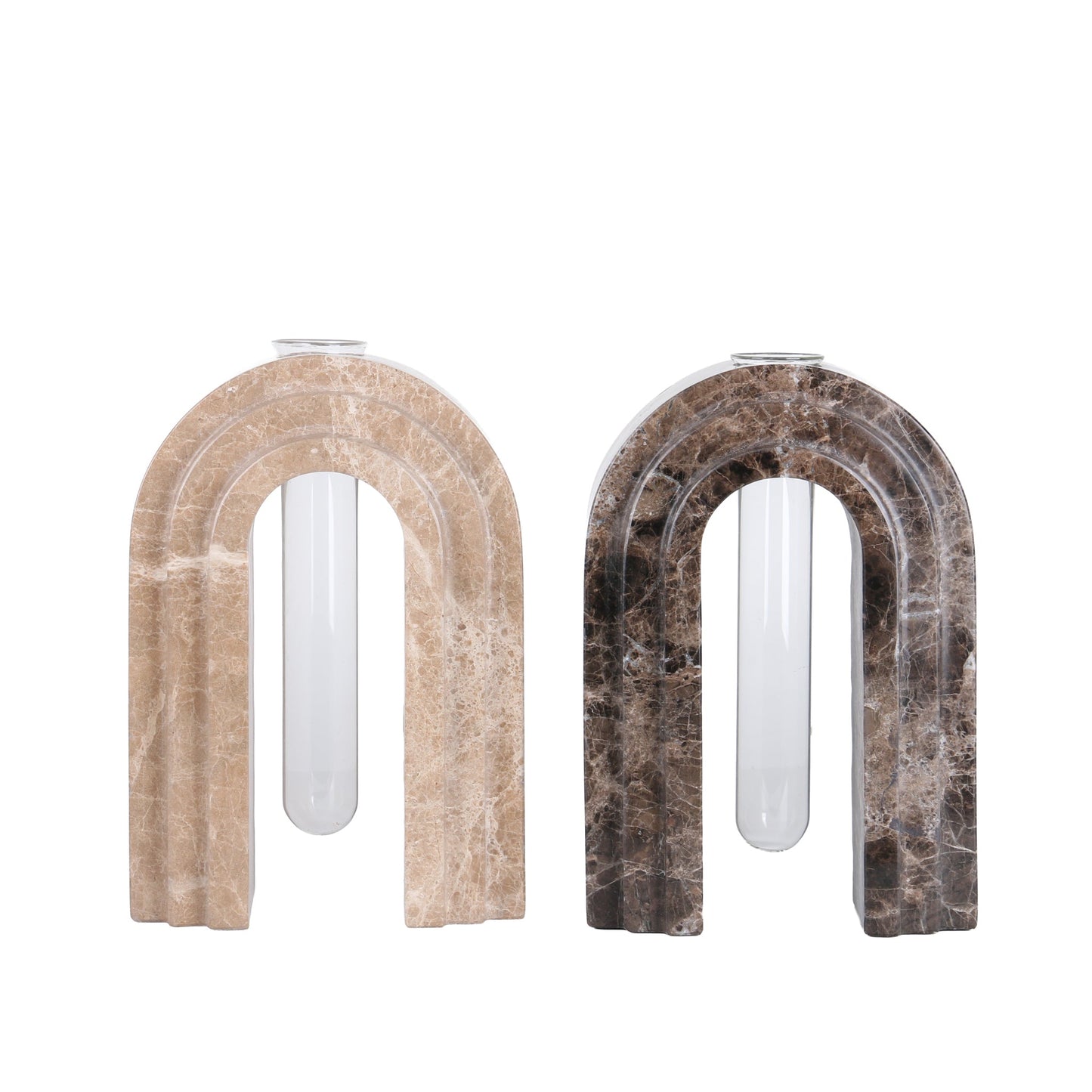 CAC10697-KM Marble  Arch Vase - Dark Coffee