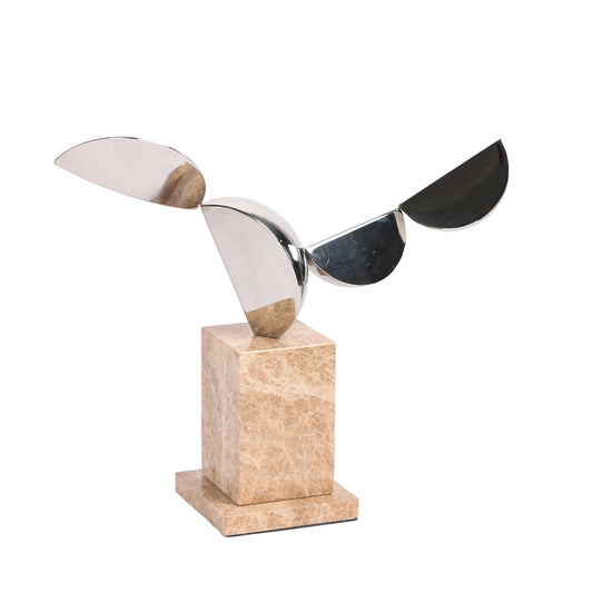 CAC10708-KM Silver Winged Sculpture - Beige