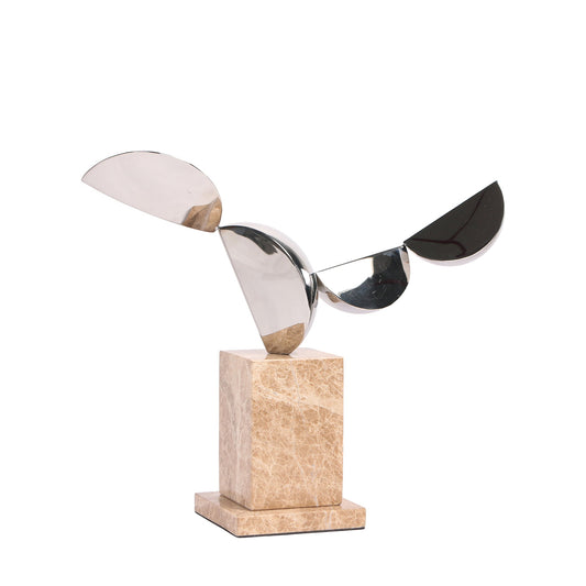 CAC10708-KM Silver Winged Sculpture - Beige