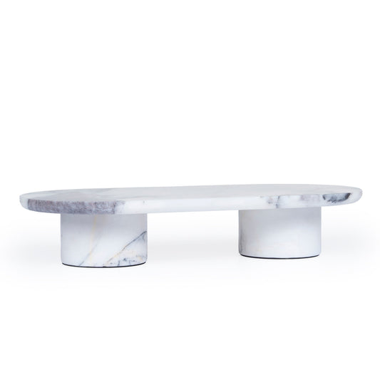 CAC10710-KM Natural Marble Tray - White