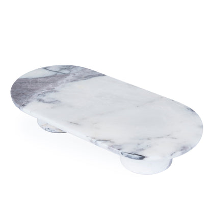 CAC10710-KM Natural Marble Tray - White