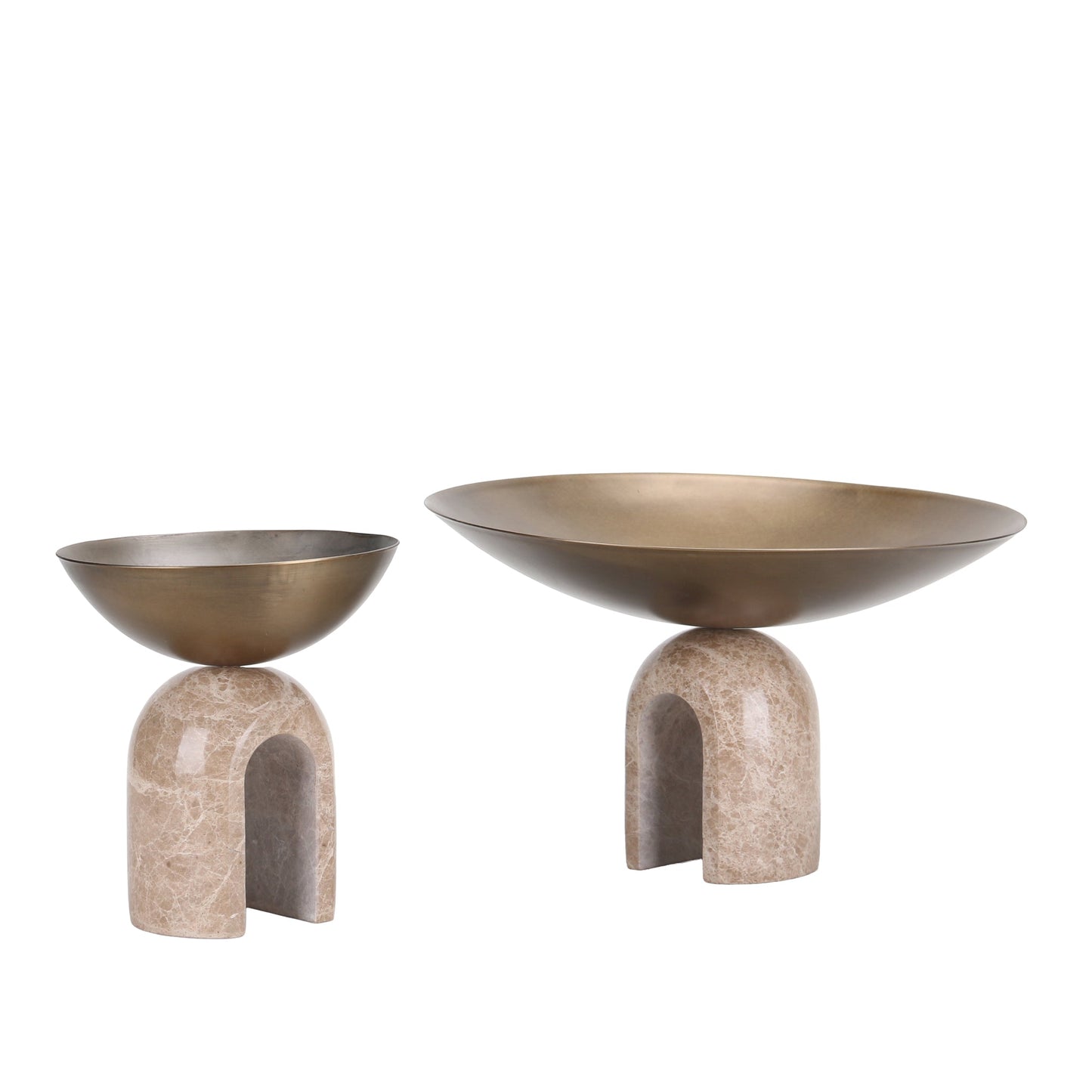 CAC10725-KM Arc Pedestal Metal Large Tray - Antique Brass