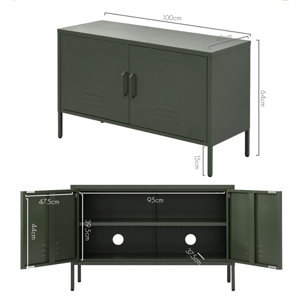 ArtissIn Buffet Sideboard Metal Cabinet - BASE Green