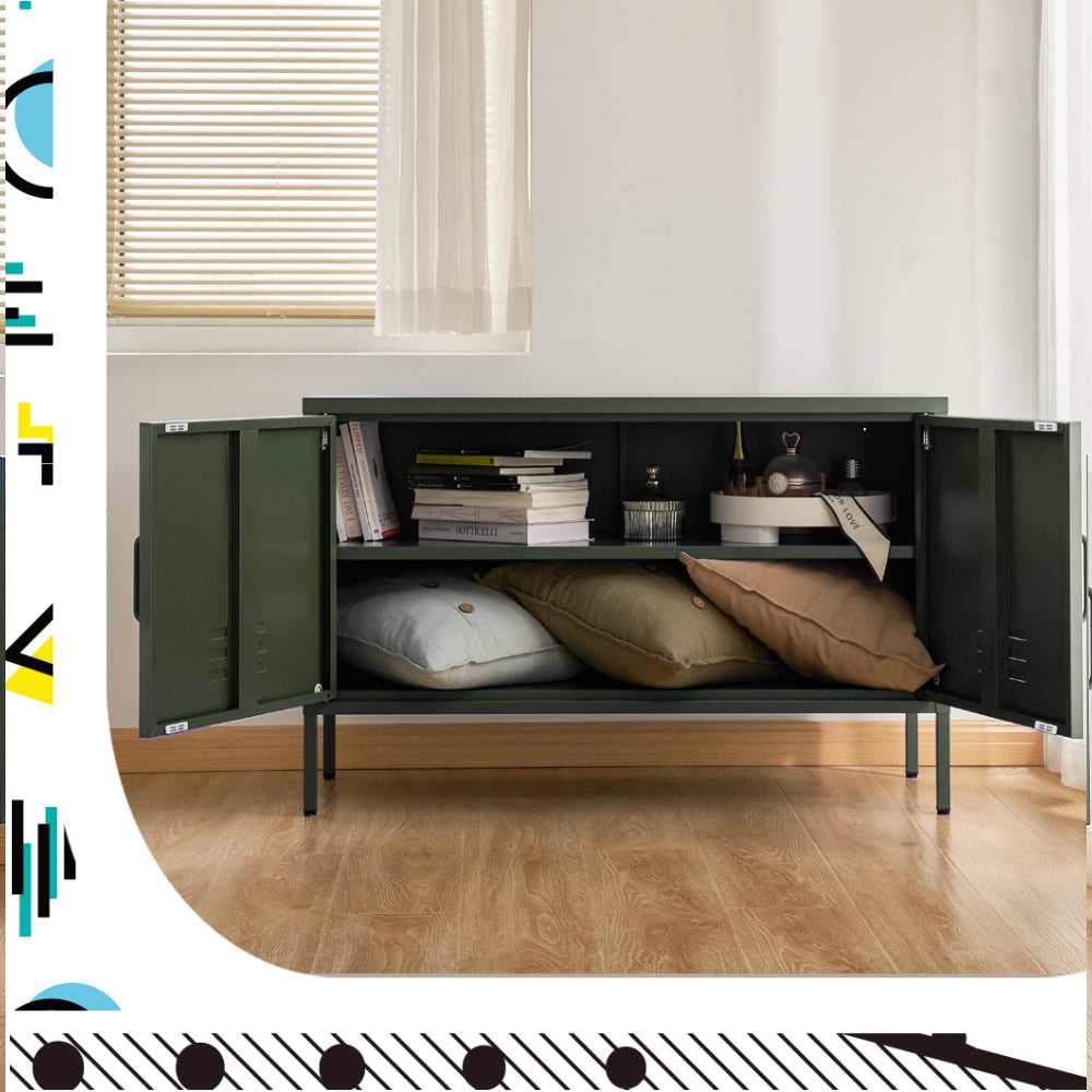 ArtissIn Buffet Sideboard Metal Cabinet - BASE Green
