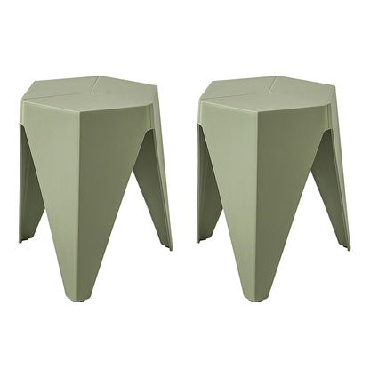 Artiss 2x Bar Stools Puzzle Plastic Foot Stool Green