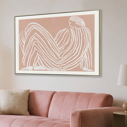 CAR12192-CLO 80 x 60cm Framed Canvas - Natural