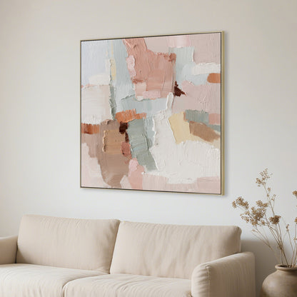 CAR12214-CLO 100 x 100cm Framed Canvas - Natural