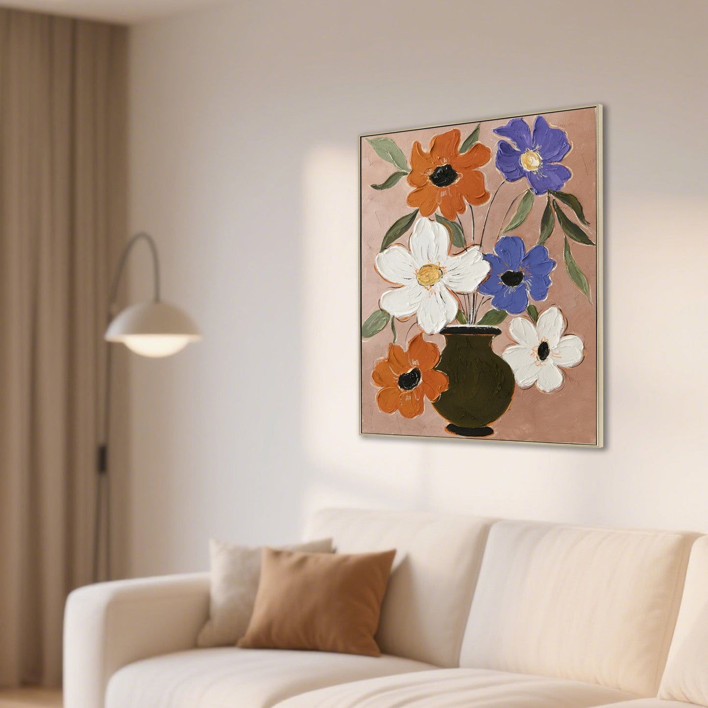 CAR12217-CLO 80 x 100cm Framed Canvas - Natural