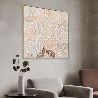 CAR12218-CLO 80 x 80cm Framed Canvas - Natural