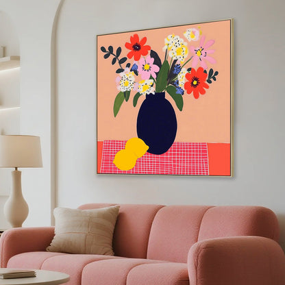 CAR12229-CLO 60 x 60cm Framed Canvas - Natural