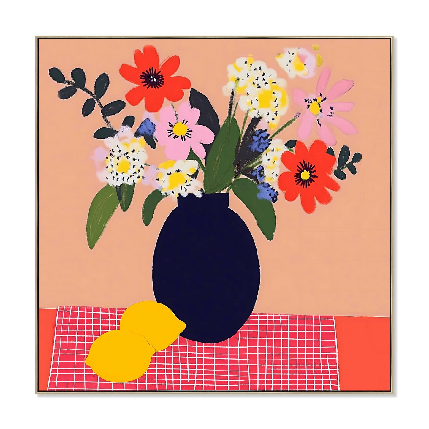 CAR12229-CLO 60 x 60cm Framed Canvas - Natural