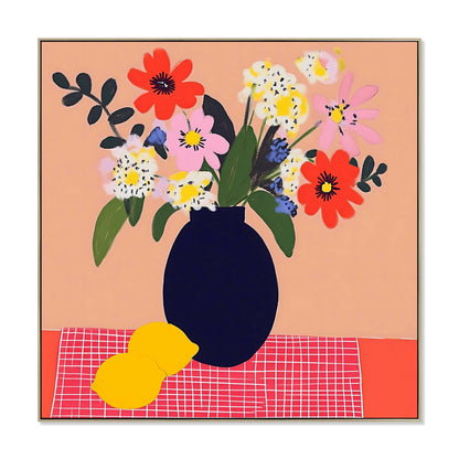 CAR12229-CLO 60 x 60cm Framed Canvas - Natural