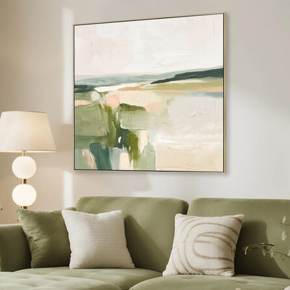 CAR12240-CLO 80 x 80cm Framed Canvas - Natural