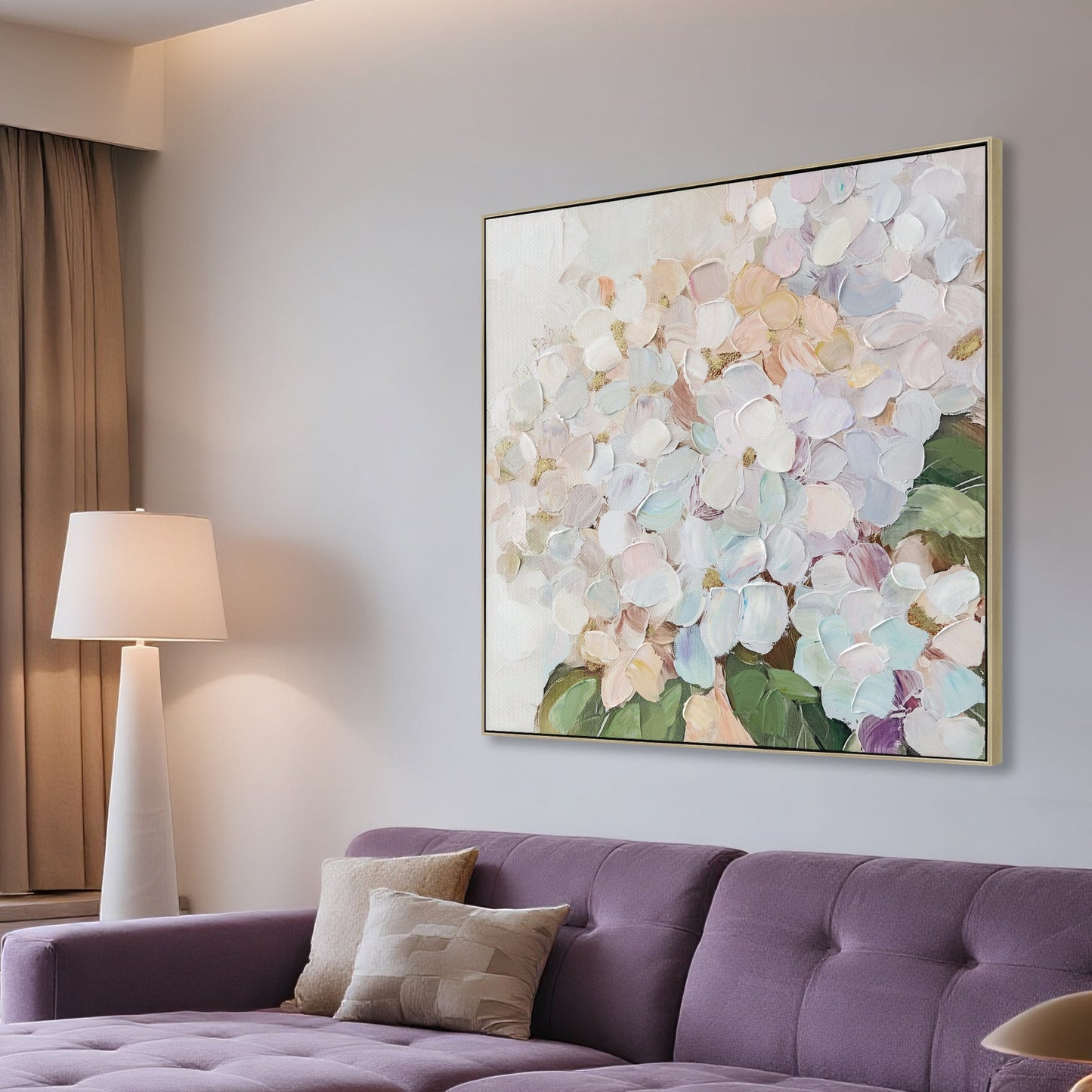 CAR12245-CLO 80 x 80cm Framed Canvas - Natural