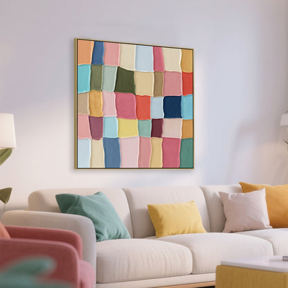 CAR12308-CLO 100 x 100cm Framed Canvas - Light Natural