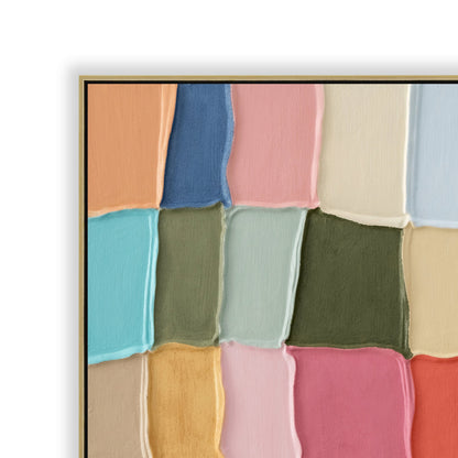 CAR12308-CLO 100 x 100cm Framed Canvas - Light Natural