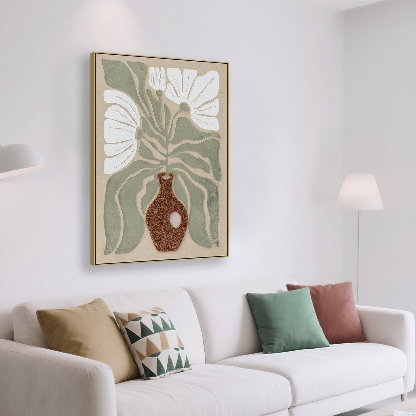 CAR12309-CLO 60 x 90cm Framed Canvas - Light Natural