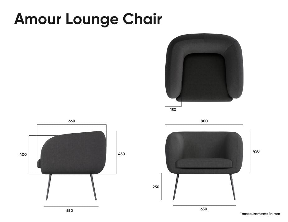 Amour Lounge Chair - Storm Grey