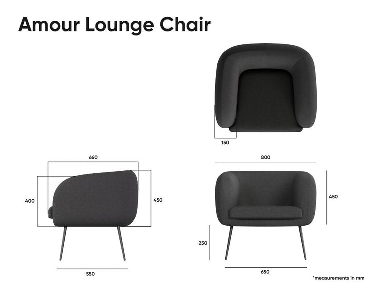 Amour Lounge Chair - Storm Grey