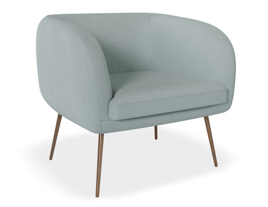 Amour Lounge Chair - Sky Blue - Brushed Matt Bronze Legs