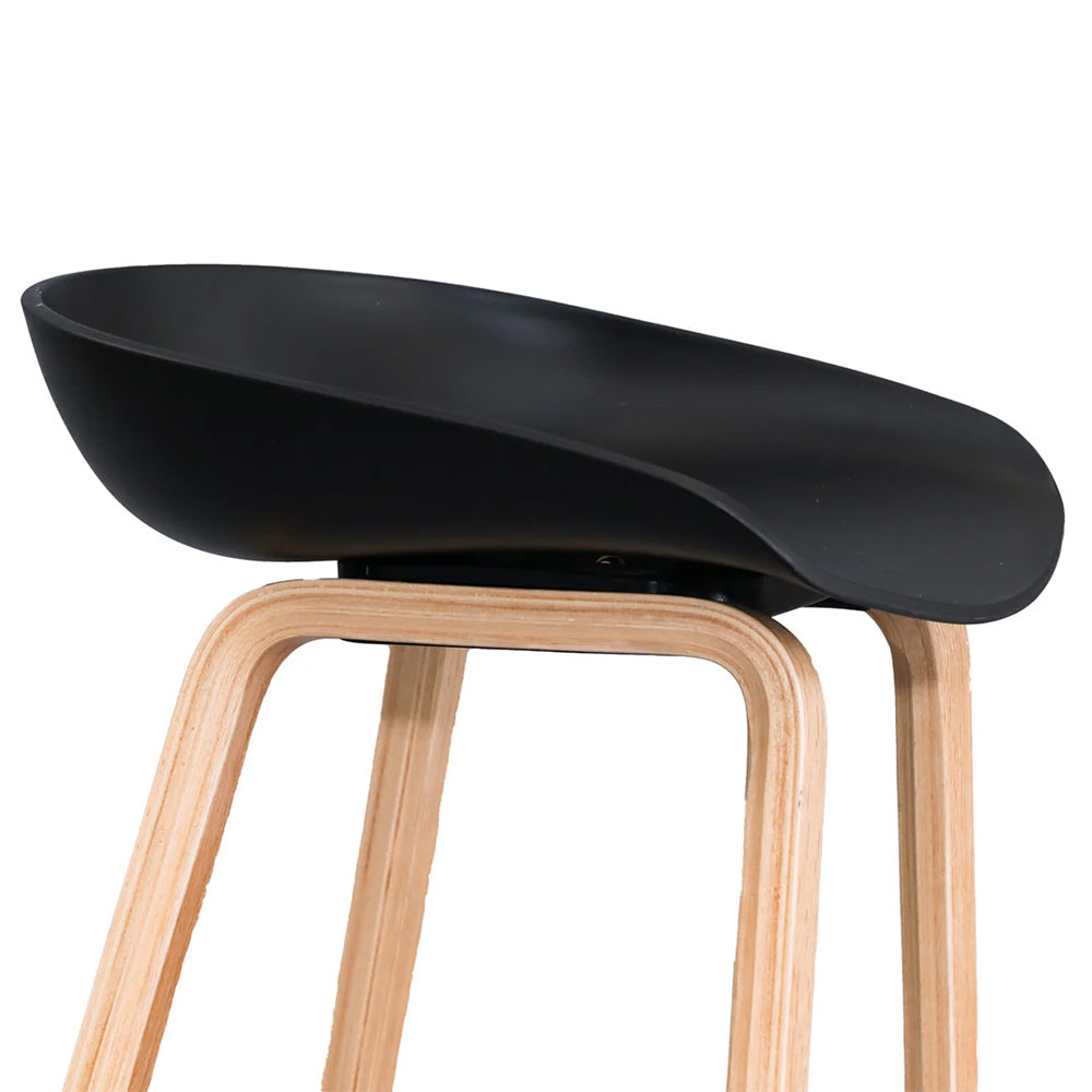Claire Bar Stool - Black And Natural