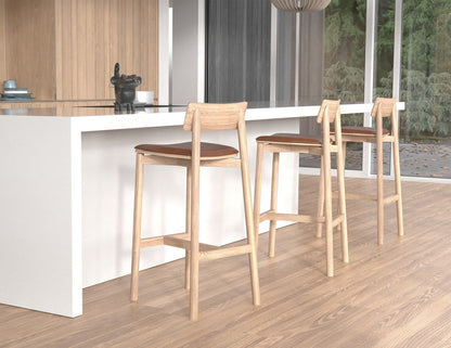 Andi Stool - Natural Finish with Pad