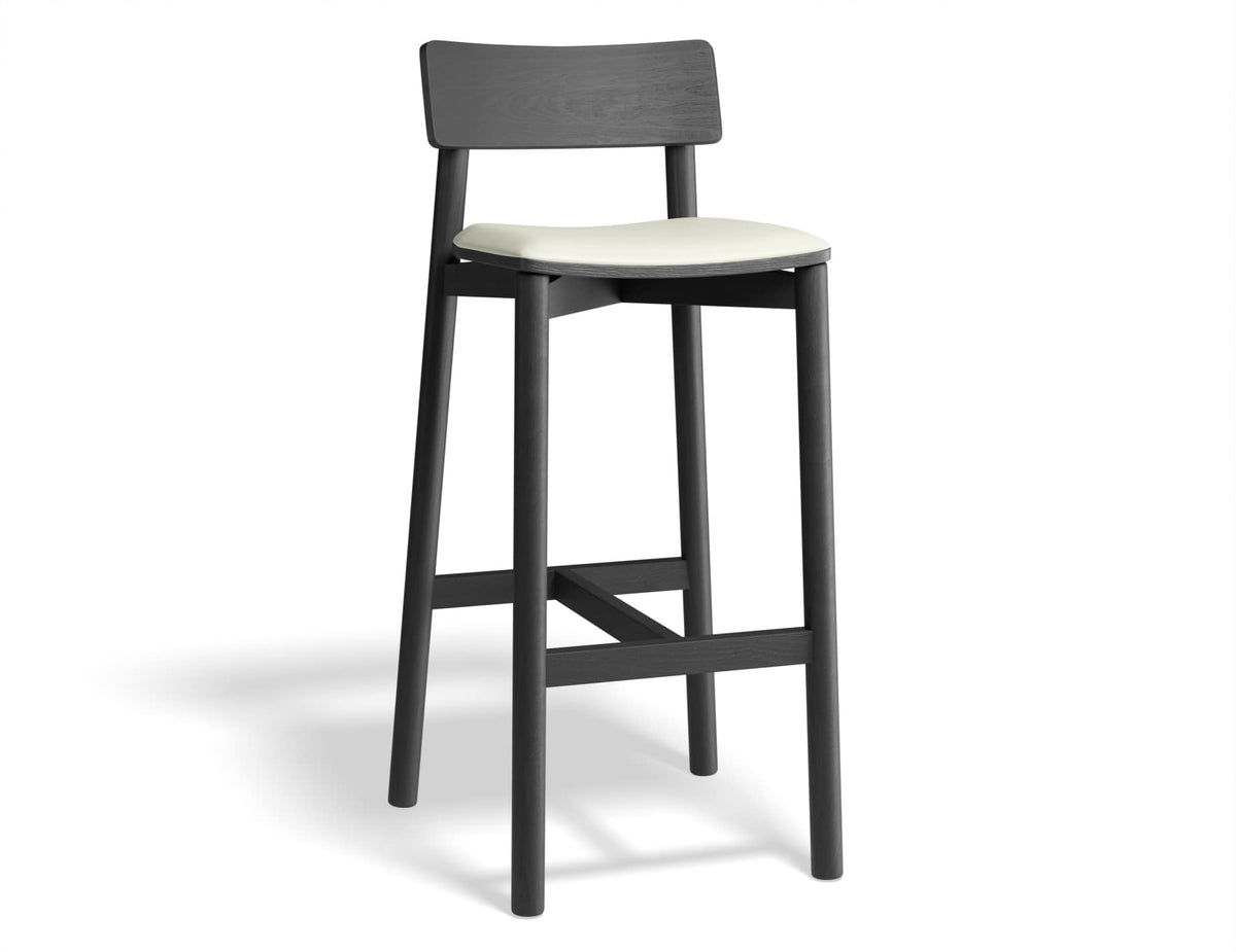 Andi Stool - Black with Pad - Upholstered Seat