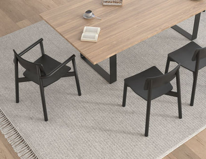 Andi with Pad and Fabric Cushion Armchair - Black Ash