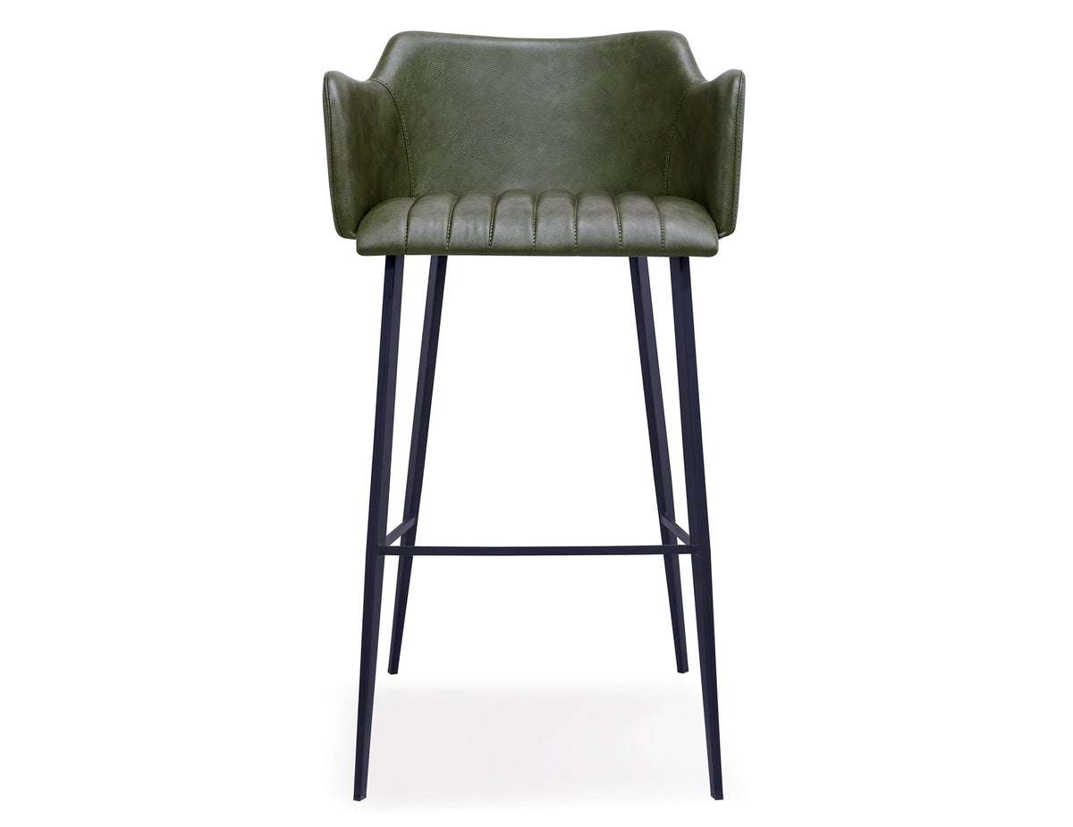 Andorra Bar Stool - Vintage Green Vegan Leather