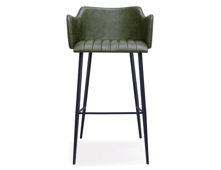 Andorra Bar Stool - Vintage Green Vegan Leather